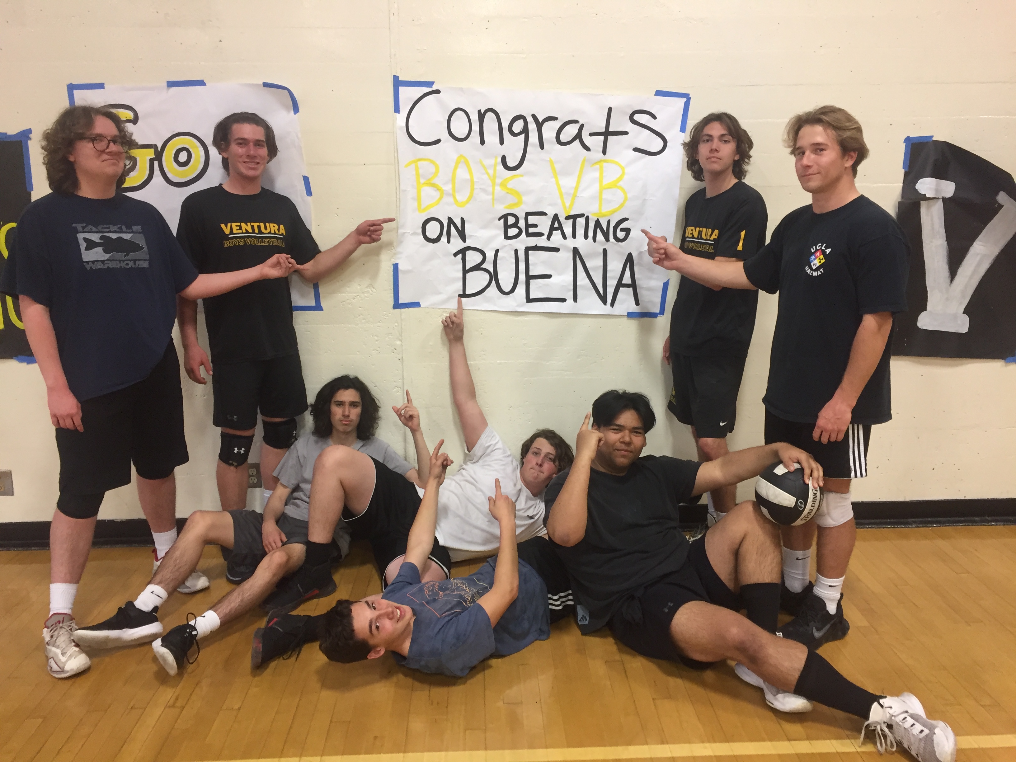 Varsity Celebrates After Beating Buena at Tuttle Gym
